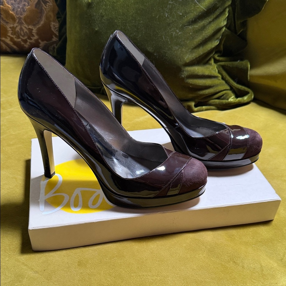 Marc Fisher Dark Brown Patent Heels